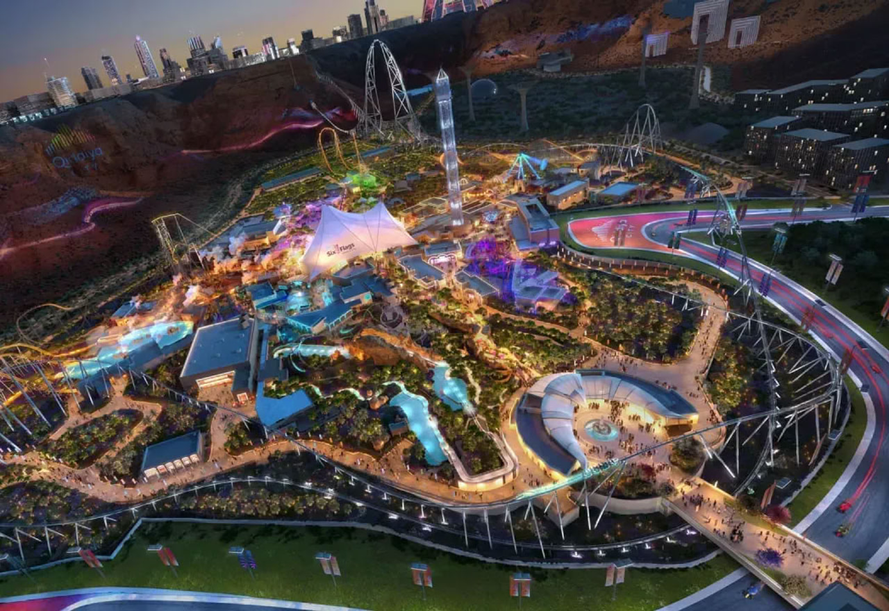 Six Flags public realm at Qiddiya